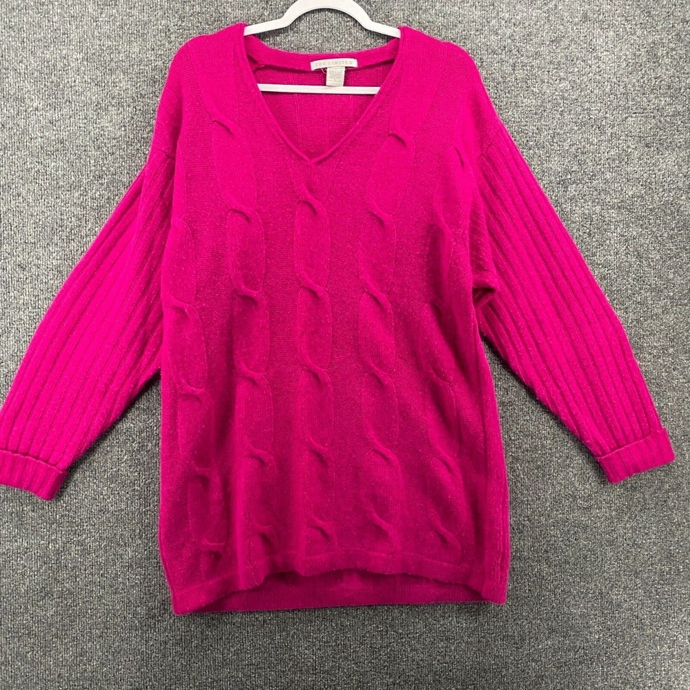 The Limited Sweater Womens L Lambswool Rabbit Hair Pullover Cable Knit Soft Girl